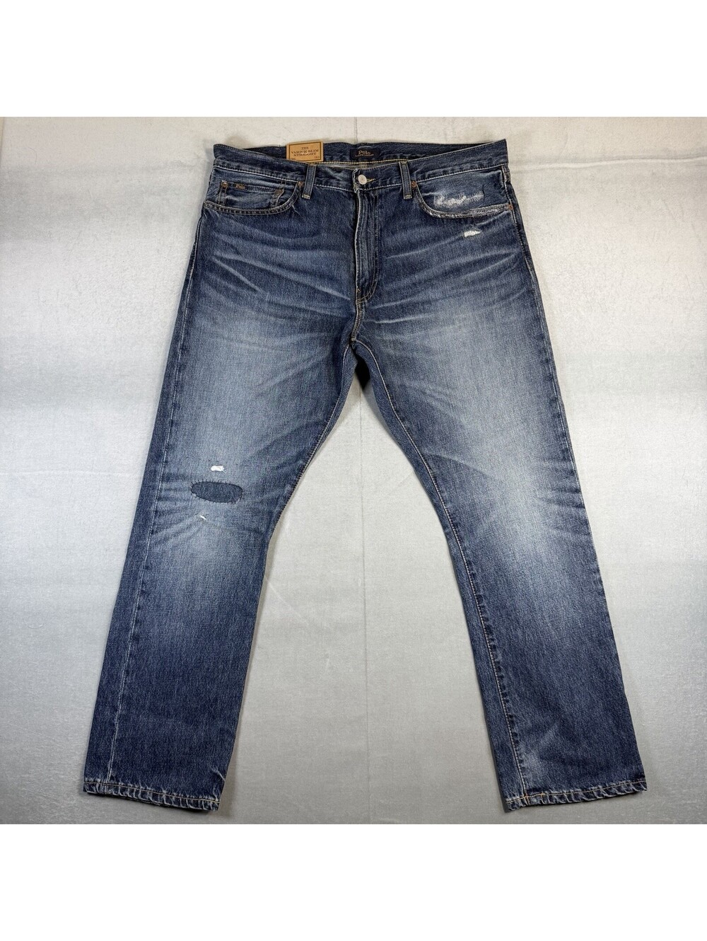 Polo Ralph Lauren The Varick Slim Straight Patchwork Jeans Mens 38x30* Blue NWT